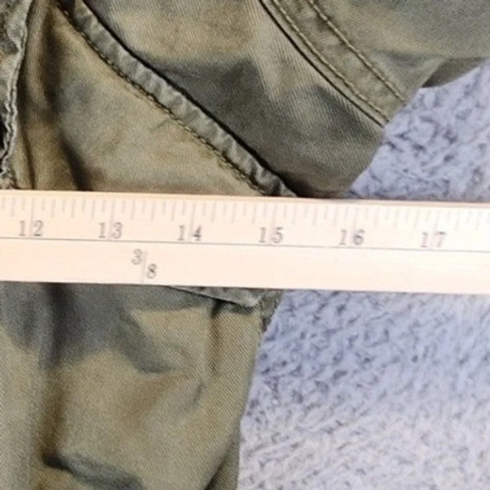 American Eagle Jacket Womens Small‎ Hooded Green Pockets Full Zip Snaps Utility